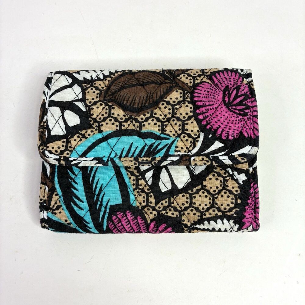 Vera Bradley Euro Wallet Canyon Road TriFold Floral Snap ID Card Quilted